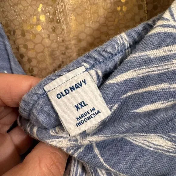 Old Navy Tropical Print Cotton Slub Knit Mini Dress/Top Light Blue XXL - Picture 5 of 7